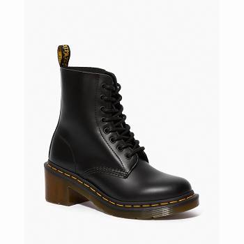 Dr Martens Női Clemency Smooth Bőr Lace Up Bakancs Fekete